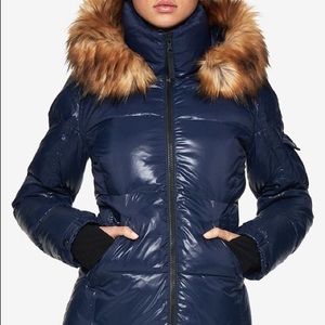 S13 Kylie Down Puffer Jacket Faux Fur Trimmed Hood